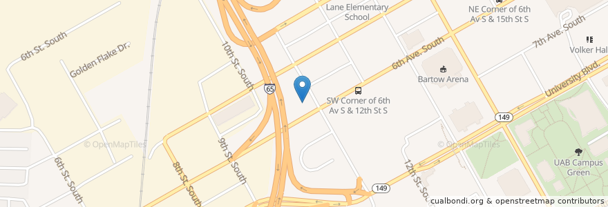 Mapa de ubicacion de Eleventh Street Christian Church en États-Unis D'Amérique, Alabama, Birmingham, Jefferson County.
