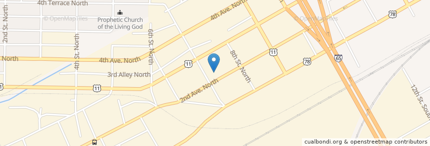 Mapa de ubicacion de Mount Calvary Baptist Church en Vereinigte Staaten Von Amerika, Alabama, Birmingham, Jefferson County.