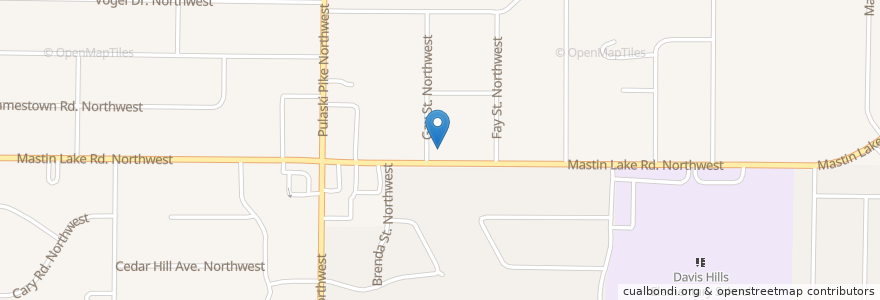 Mapa de ubicacion de Mastin Lake Church of the Nazarene en 美利坚合众国/美利堅合眾國, 亚拉巴马州, Huntsville, Madison County.