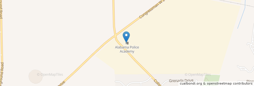 Mapa de ubicacion de Alabama Police Academy en ایالات متحده آمریکا, آلاباما, Montgomery County, Montgomery.
