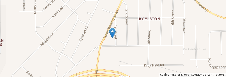Mapa de ubicacion de Boylston Methodist Church en アメリカ合衆国, アラバマ州, Montgomery County, Montgomery.