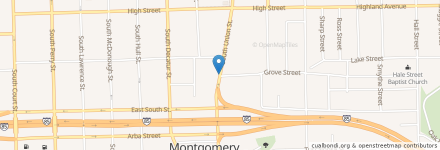 Mapa de ubicacion de Central Area Vocational Center en 미국, 앨라배마, Montgomery County, Montgomery.