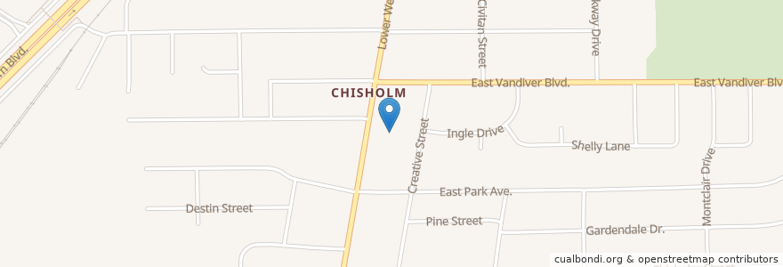 Mapa de ubicacion de Chisholm Baptist Church en Estados Unidos De América, Alabama, Montgomery County, Montgomery.