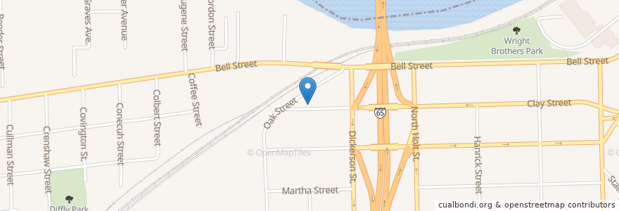 Mapa de ubicacion de Clay Street Baptist Church en Amerika Syarikat, Alabama, Montgomery County, Montgomery.