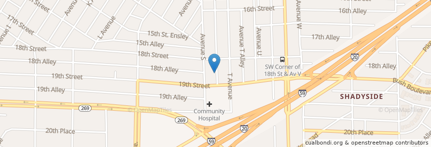 Mapa de ubicacion de Holy Family Elementary School en Amerika Birleşik Devletleri, Alabama, Birmingham, Jefferson County.