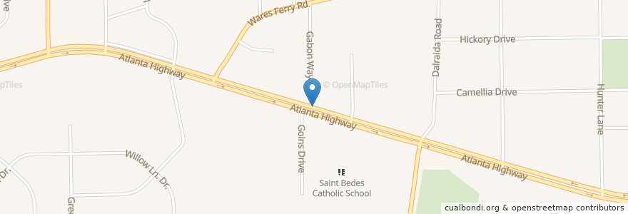 Mapa de ubicacion de Dalraida United Methodist Church en United States, Alabama, Montgomery County, Montgomery.