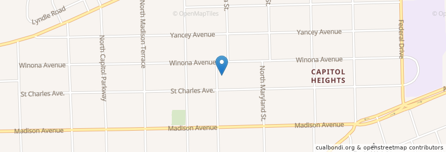 Mapa de ubicacion de Capitol Heights United Methodist Church en アメリカ合衆国, アラバマ州, Montgomery County, Montgomery.