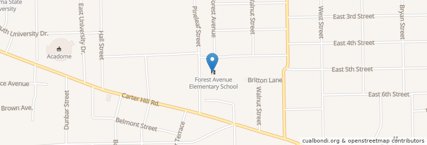 Mapa de ubicacion de Forest Avenue Elementary School en États-Unis D'Amérique, Alabama, Montgomery County, Montgomery.