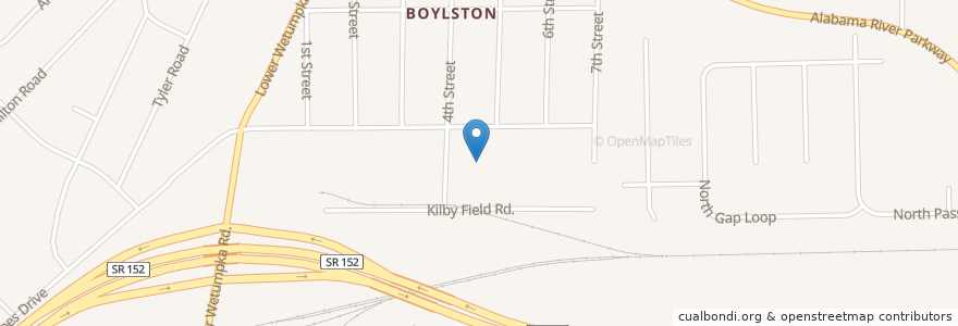 Mapa de ubicacion de Boylston Post Office en United States, Alabama, Montgomery County, Montgomery.