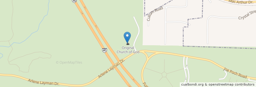 Mapa de ubicacion de Original Church of God en Verenigde Staten, Arkansas, Pulaski County, North Little Rock.