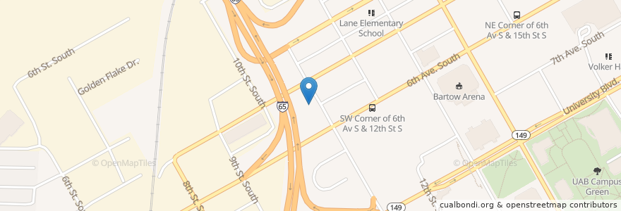 Mapa de ubicacion de Friendship Baptist Church en ایالات متحده آمریکا, آلاباما, Birmingham, Jefferson County.