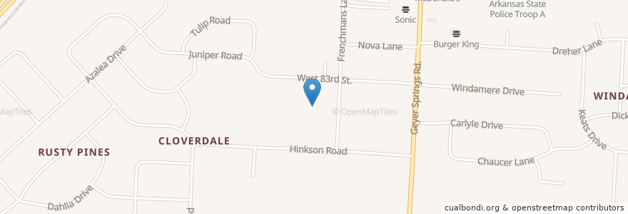 Mapa de ubicacion de Cloverdale Junior High School en Stati Uniti D'America, Arkansas, Pulaski County, Little Rock.