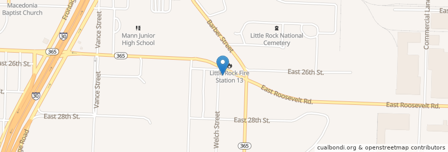 Mapa de ubicacion de Community Baptist Church en United States, Arkansas, Pulaski County, Little Rock.