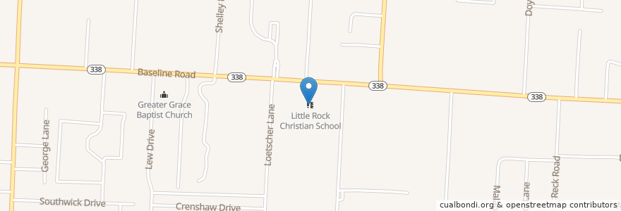 Mapa de ubicacion de Little Rock Christian School en Amerika Birleşik Devletleri, Arkansas, Pulaski County, Little Rock.