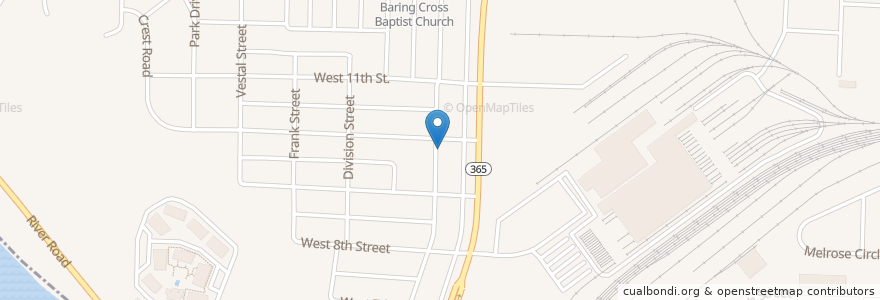 Mapa de ubicacion de Baring Cross School en Estados Unidos De América, Arkansas, Pulaski County, North Little Rock.
