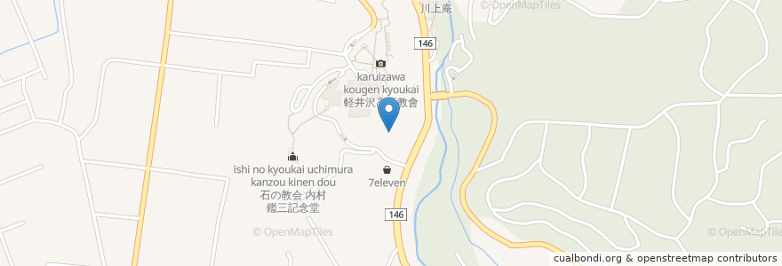 Mapa de ubicacion de 軽井沢町 en 日本, 长野县, 北佐久郡, 軽井沢町.