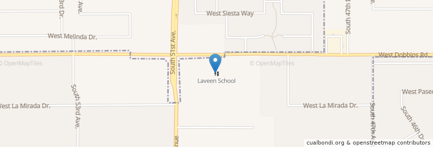 Mapa de ubicacion de Laveen School en Verenigde Staten, Arizona, Maricopa County, Phoenix.