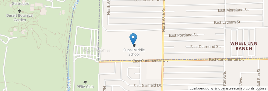 Mapa de ubicacion de Supai Middle School en Vereinigte Staaten Von Amerika, Arizona, Maricopa County, Tempe.