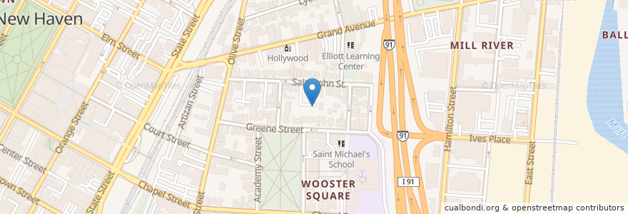 Mapa de ubicacion de Columbus School en 美利坚合众国/美利堅合眾國, 康涅狄格州 / 康乃狄克州, New Haven County, New Haven.