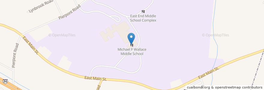 Mapa de ubicacion de Michael F Wallace Middle School en Stati Uniti D'America, Connecticut, New Haven County, Waterbury.