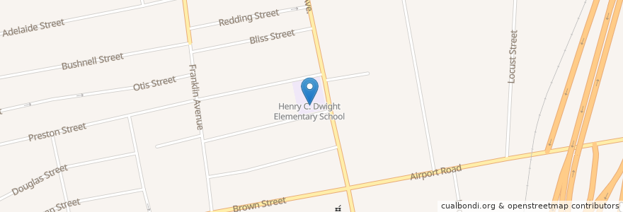 Mapa de ubicacion de Dwight School en الولايات المتّحدة الأمريكيّة, كونيتيكت, Hartford County, Hartford.