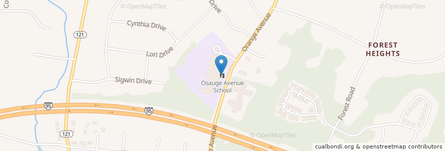 Mapa de ubicacion de Osauge Avenue School en États-Unis D'Amérique, Connecticut, New Haven County, Milford.