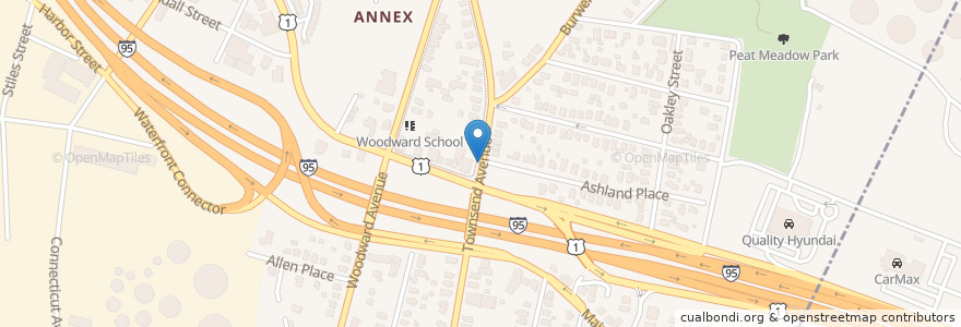 Mapa de ubicacion de Saint Andrews Church en 미국, 코네티컷, New Haven County, New Haven.