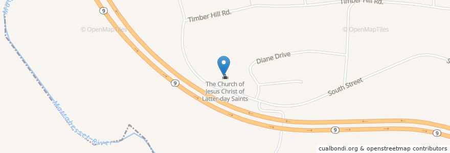 Mapa de ubicacion de The Church of Jesus Christ of Latter-day Saints en United States, Connecticut, Middlesex County, Cromwell.
