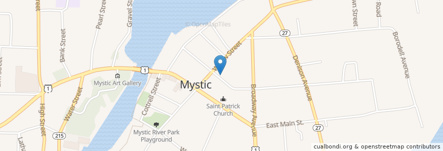 Mapa de ubicacion de First United Methodist Church en 미국, 코네티컷, New London County, Stonington.