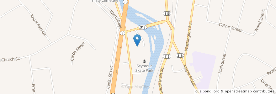 Mapa de ubicacion de Seymour Senior & Community Center en 미국, 코네티컷, New Haven County, Seymour.