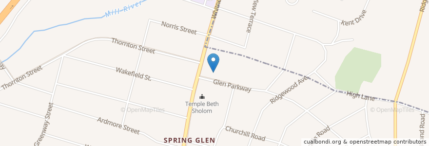 Mapa de ubicacion de Spring Glen Church en Verenigde Staten, Connecticut, New Haven County, Hamden.