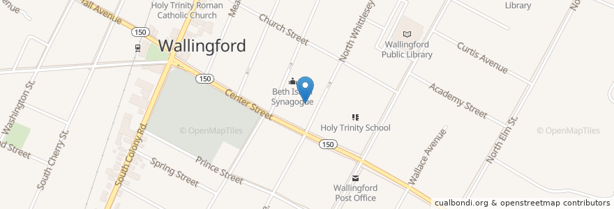 Mapa de ubicacion de White Oak Baptist Church en الولايات المتّحدة الأمريكيّة, كونيتيكت, New Haven County.