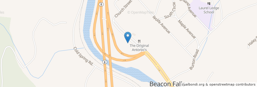 Mapa de ubicacion de Beacon Falls Post Office en 미국, 코네티컷, New Haven County, Beacon Falls.