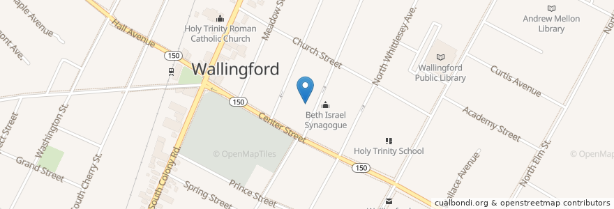 Mapa de ubicacion de Beth Israel Synagogue en États-Unis D'Amérique, Connecticut, New Haven County.