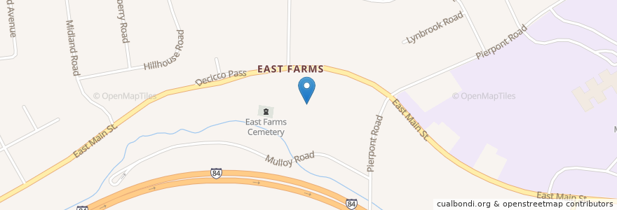 Mapa de ubicacion de East Farms School en Stati Uniti D'America, Connecticut, New Haven County, Waterbury.
