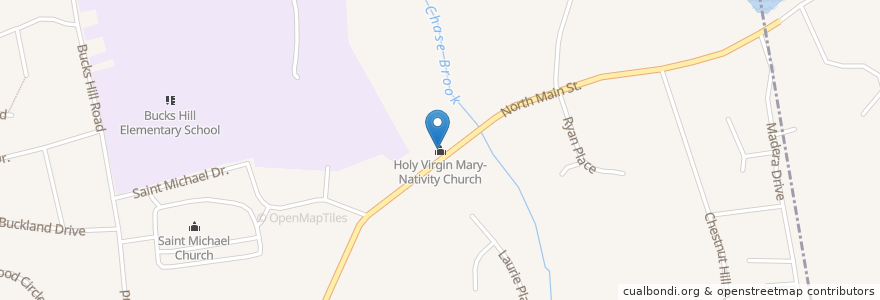 Mapa de ubicacion de Holy Virgin Mary-Nativity Church en 美利坚合众国/美利堅合眾國, 康涅狄格州 / 康乃狄克州, New Haven County, Waterbury.
