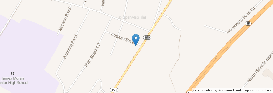 Mapa de ubicacion de Kingdom Hall of Jehovahs Witnesses en アメリカ合衆国, コネチカット州, New Haven County.