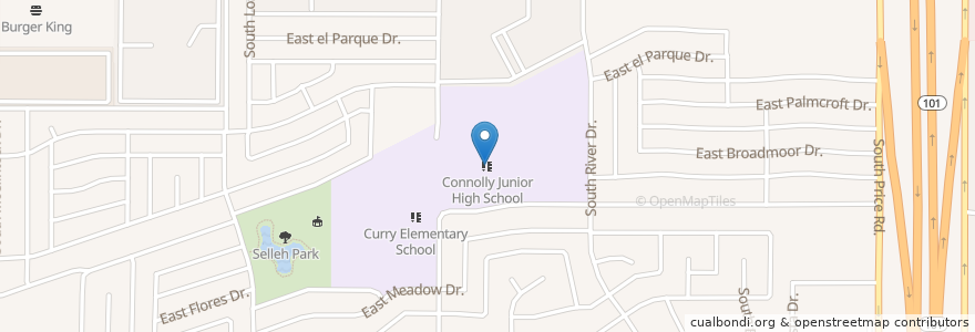 Mapa de ubicacion de Connolly Middle School en United States, Arizona, Maricopa County, Tempe.