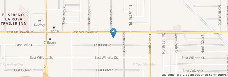 Mapa de ubicacion de McDowell Station Post Office en Estados Unidos Da América, Arizona, Maricopa County, Phoenix.