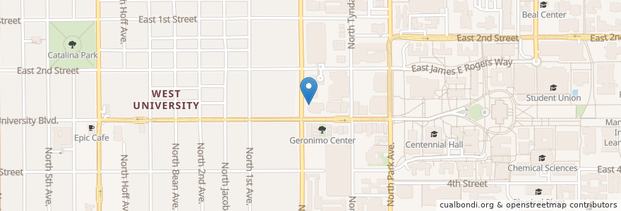 Mapa de ubicacion de College Station en 美利坚合众国/美利堅合眾國, 亚利桑那州 / 亞利桑那州, Pima County, Tucson.