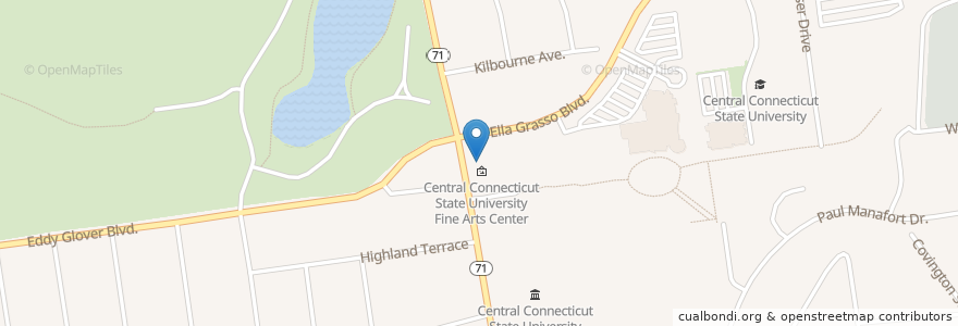 Mapa de ubicacion de Church of God en 美利坚合众国/美利堅合眾國, 康涅狄格州 / 康乃狄克州, Hartford County, New Britain.