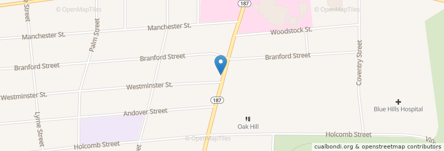 Mapa de ubicacion de Covenant Congregational Church en Stati Uniti D'America, Connecticut, Hartford County, Hartford.