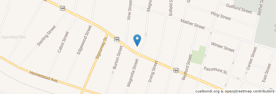 Mapa de ubicacion de Ebenezer Temple en 美利坚合众国/美利堅合眾國, 康涅狄格州 / 康乃狄克州, Hartford County, Hartford.