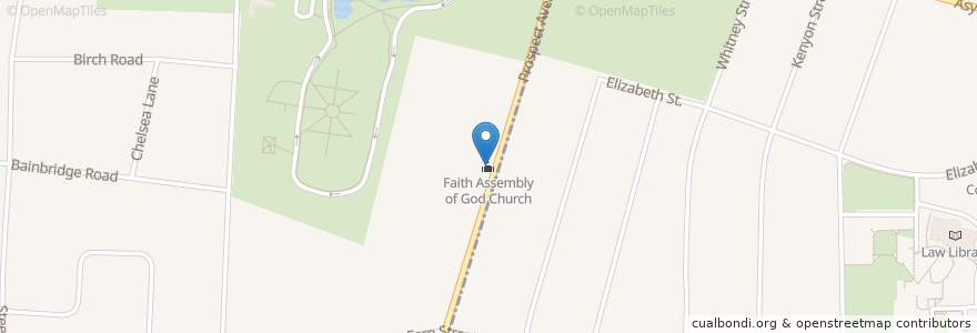 Mapa de ubicacion de Faith Assembly of God Church en الولايات المتّحدة الأمريكيّة, كونيتيكت, Hartford County.