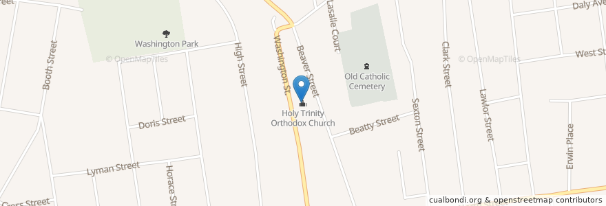 Mapa de ubicacion de Holy Trinity Orthodox Church en Amerika Birleşik Devletleri, Connecticut, Hartford County, New Britain.