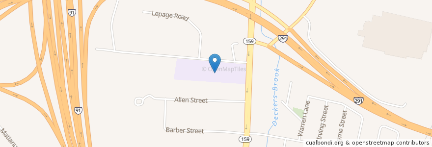 Mapa de ubicacion de Roger Wolcott Early Childhood Center en アメリカ合衆国, コネチカット州, Hartford County, Windsor.