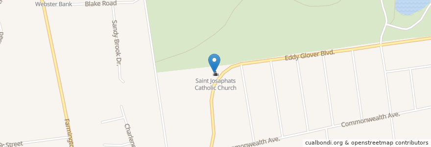 Mapa de ubicacion de Saint Josaphats Catholic Church en الولايات المتّحدة الأمريكيّة, كونيتيكت, Hartford County, New Britain.