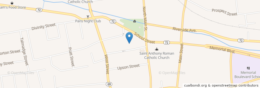 Mapa de ubicacion de St. Anthony School en Verenigde Staten, Connecticut, Hartford County, Bristol.