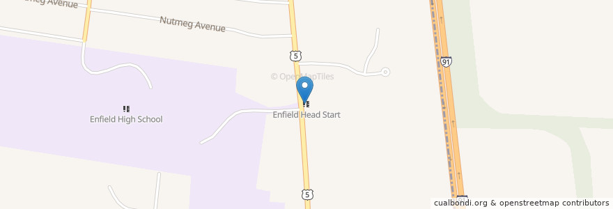 Mapa de ubicacion de Enfield Head Start en États-Unis D'Amérique, Connecticut, Hartford County, Enfield.