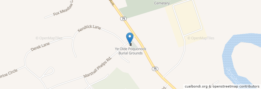Mapa de ubicacion de Ye Olde Poquonock Burial Grounds en Stati Uniti D'America, Connecticut, Hartford County, Windsor.